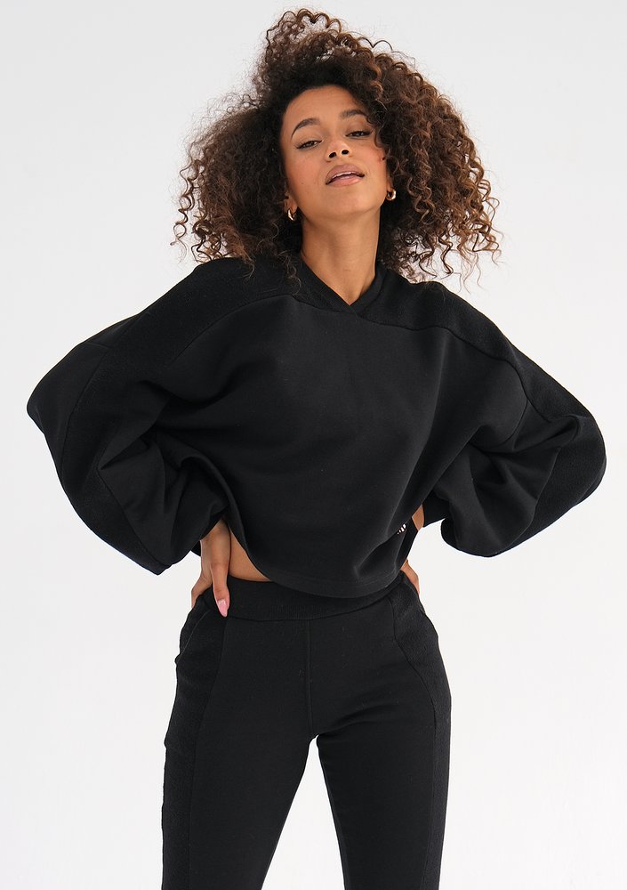 Muva - Black sweatshirt with stripes