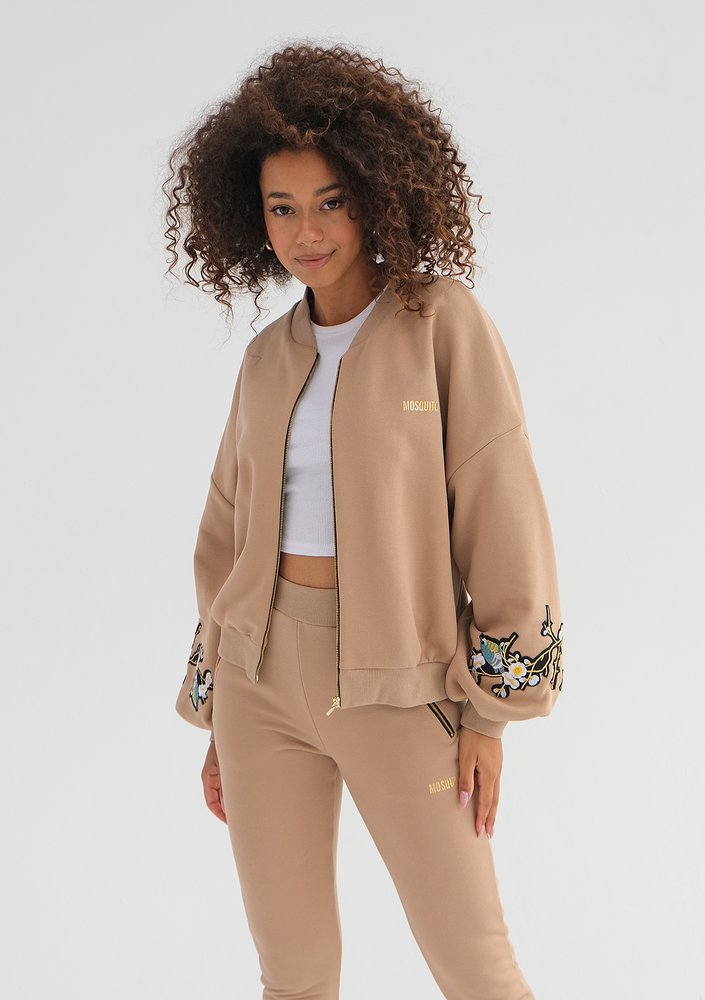 Kindy - Bluza z ozdobnym haftem Latte