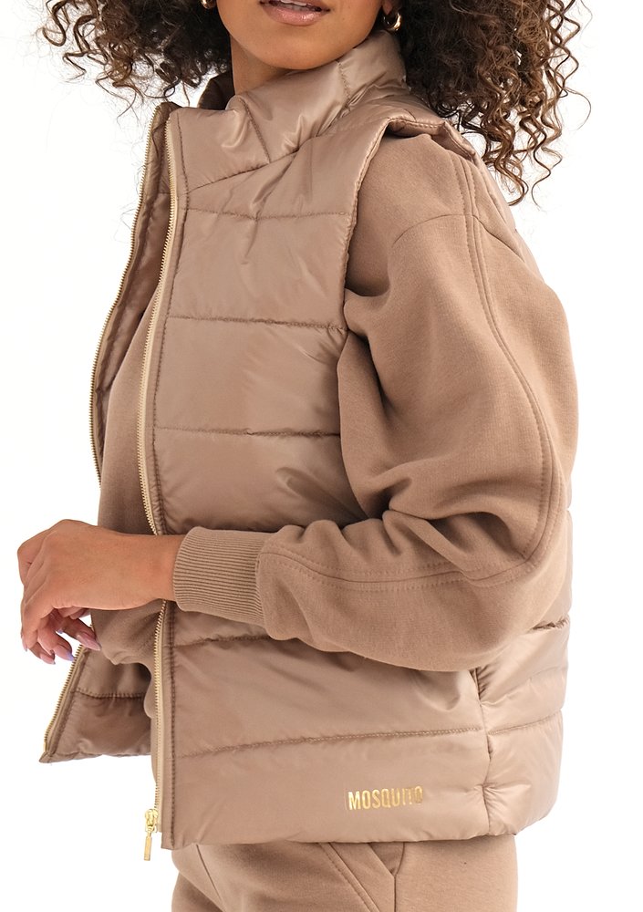 Vikkas - Pikowany bezrękawnik Latte