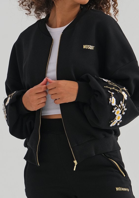 Kindy - Bluza z ozdobnym haftem Czarna