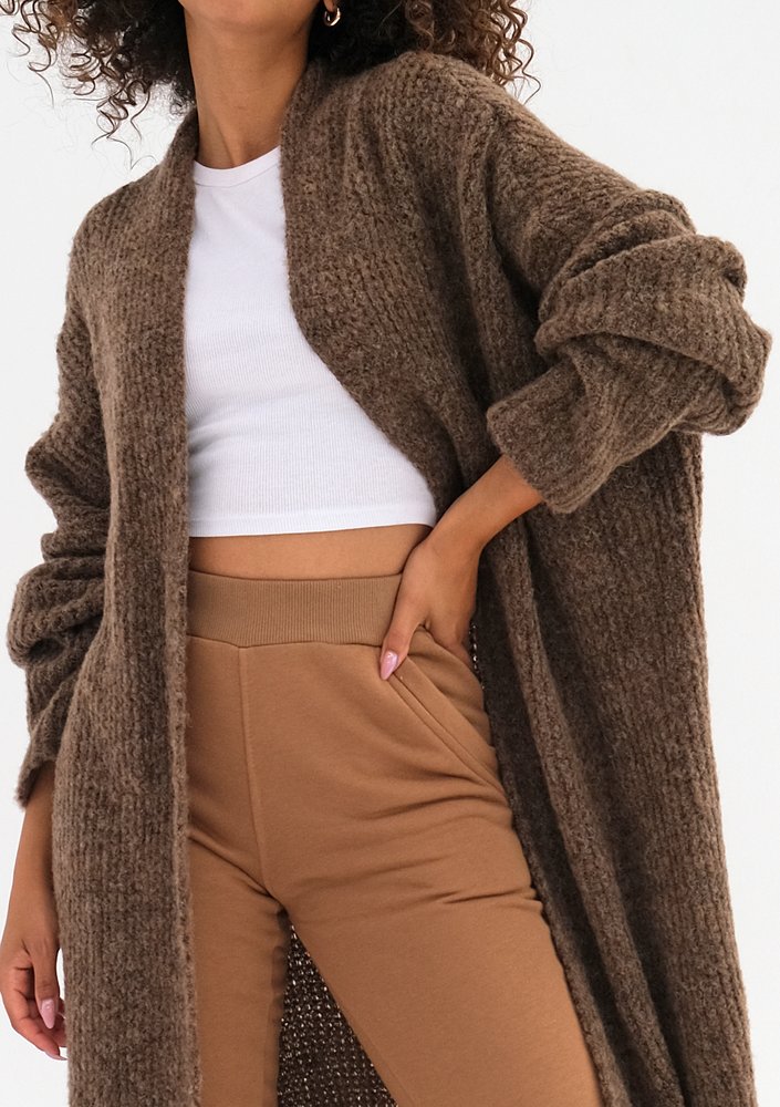 Lund - Maxi brown cardigan
