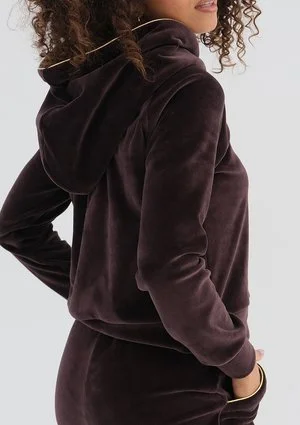 Queens - Brown velvet hoodie