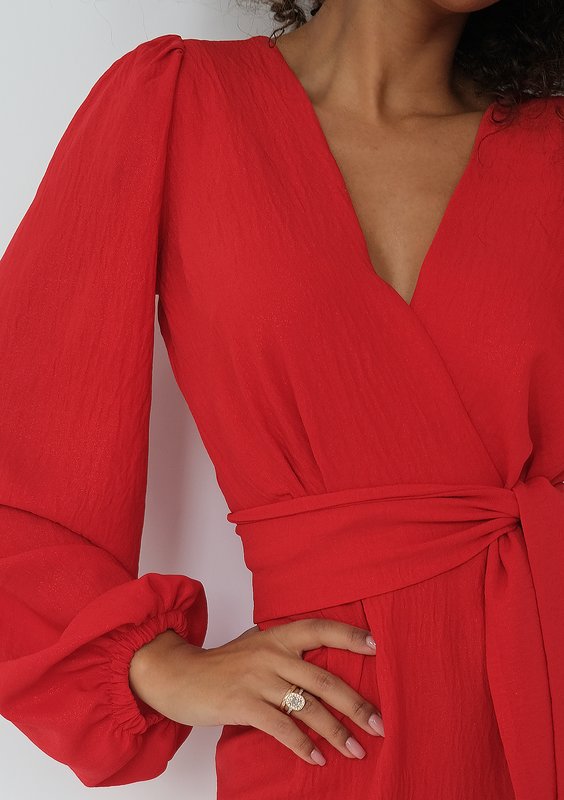 Noemi - Sukienka mini z połyskiem Czerwona