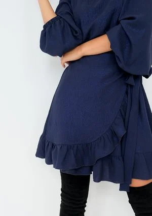 Lola - Shiny navy blue dress