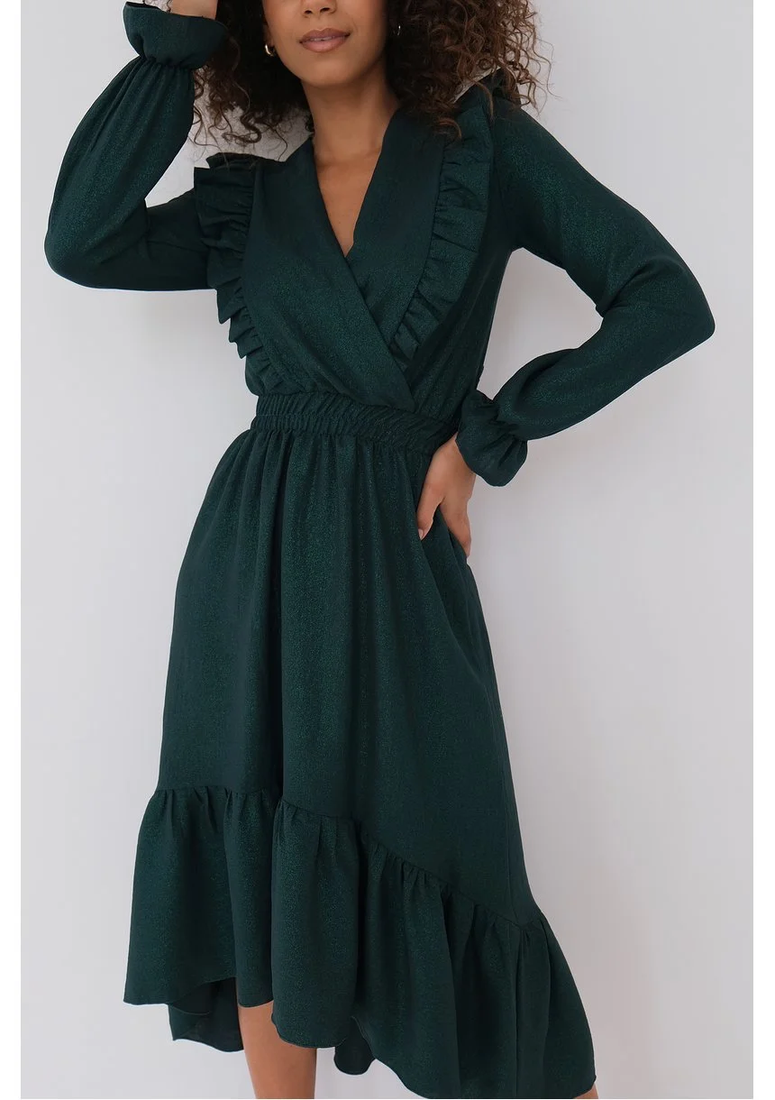 Verena - Green midi dress with frills