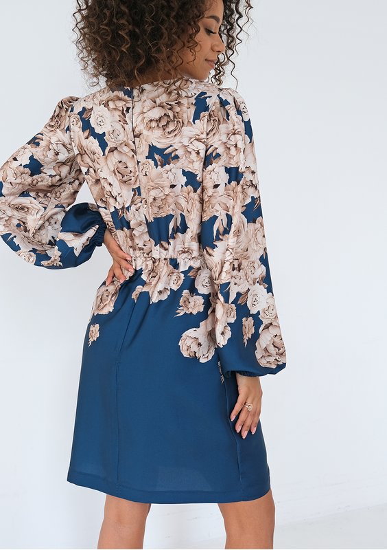 Noemi - Sukienka Flower Navy