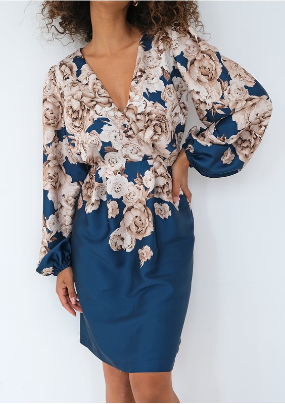 Noemi - Sukienka Flower Navy