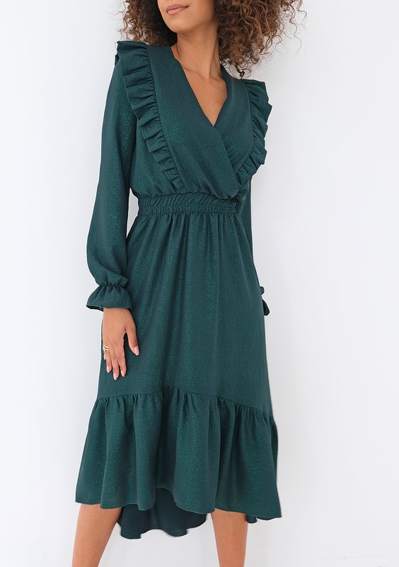 Verena - Green midi dress with frills