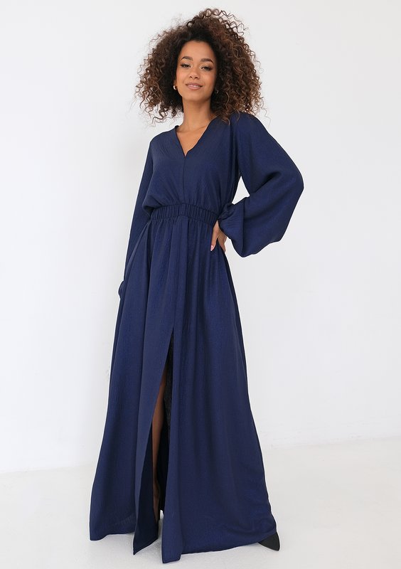 Adele - Sukienka maxi z połyskiem Granatowa