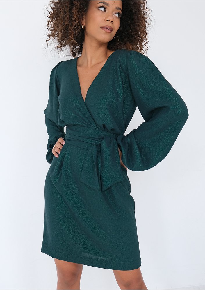 Noemi - Shiny green mini dress