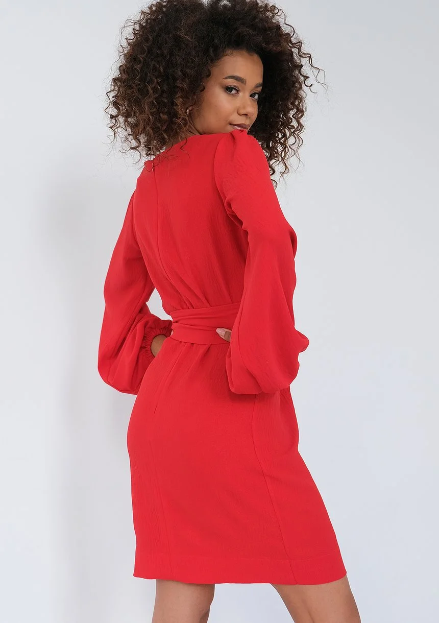 Noemi - Sukienka mini z połyskiem Czerwona