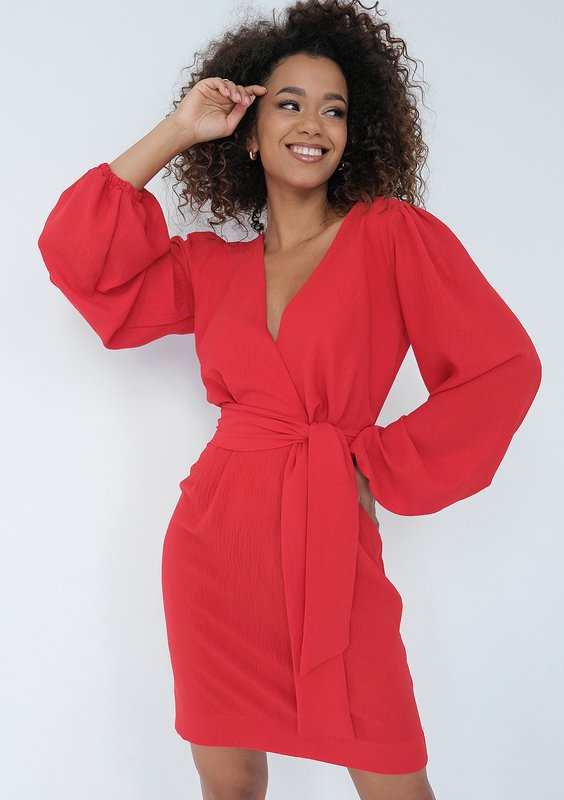 Noemi - Sukienka mini z połyskiem Czerwona