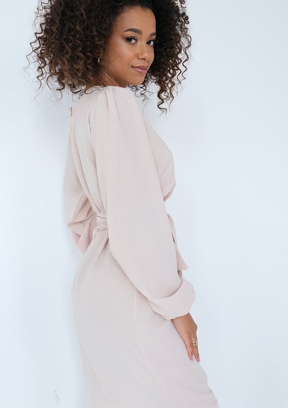 Noemi - Shiny beige mini dress