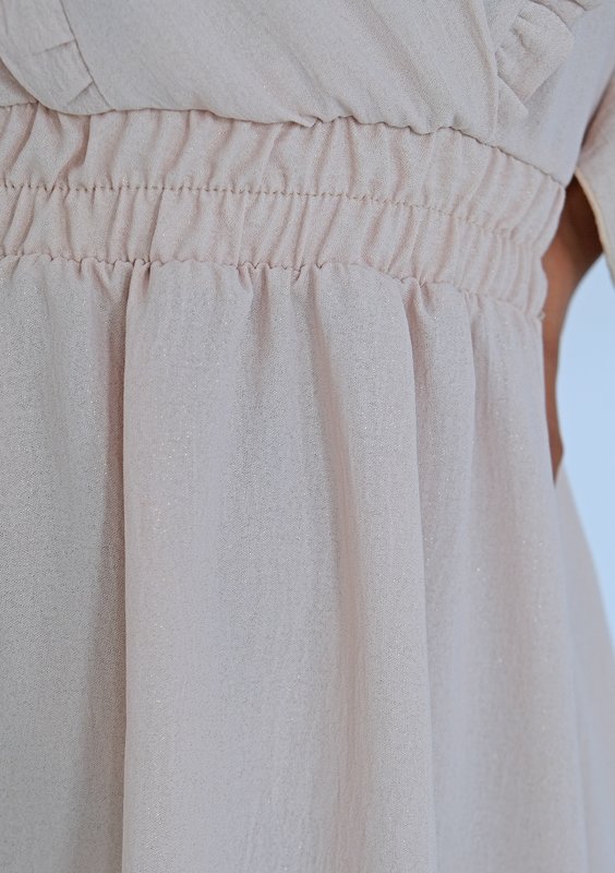 Verena - Beige midi dress with frills