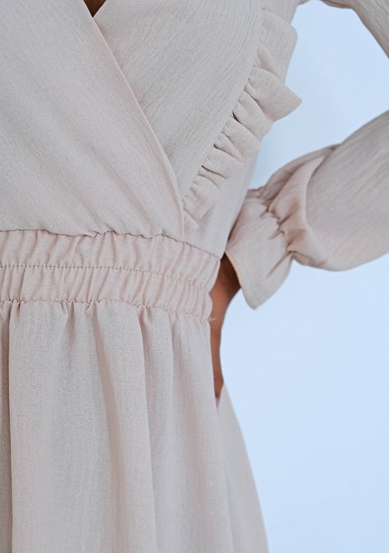 Verena - Beige midi dress with frills