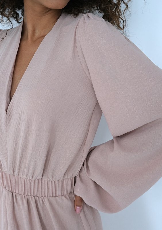 Adele - Shiny beige maxi dress