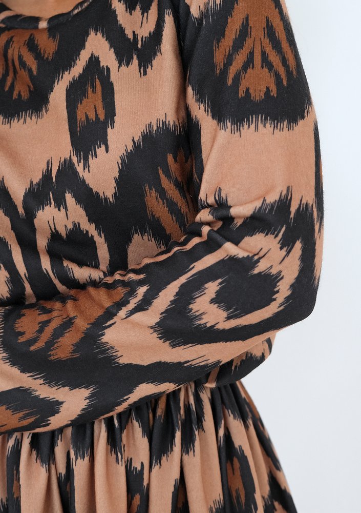 Sara - Sukienka mini boho Brązowa