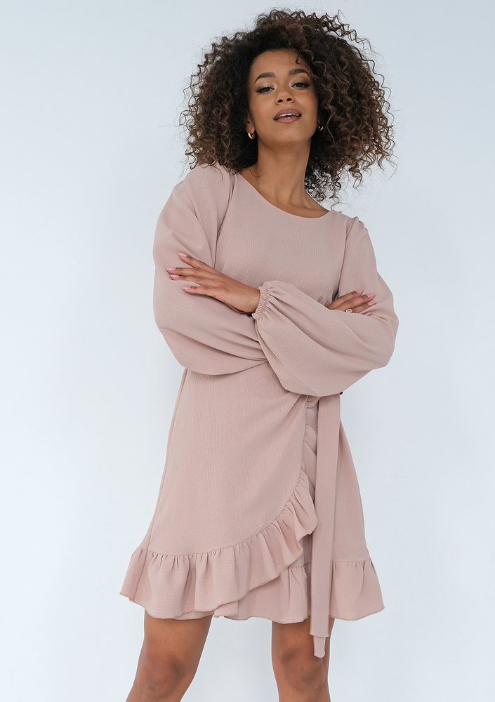 Lola - Sukienka z połyskiem Beżowa