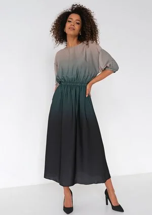 Elmia - Green gradient midi dress