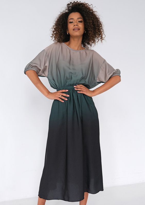 Elmia - Green gradient midi dress