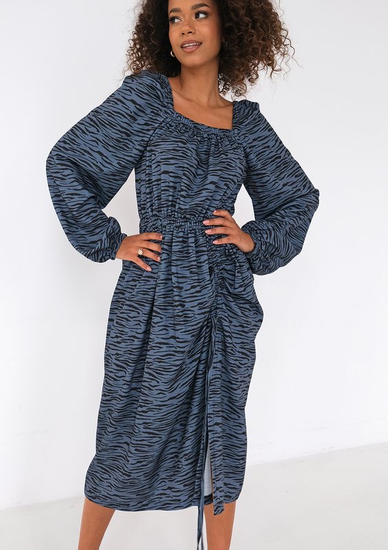 Irma - Sukienka midi Blue Zebra