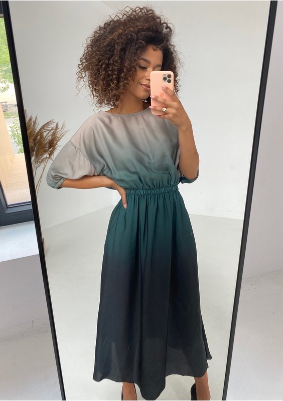 Elmia - Sukienka midi Ombre Green