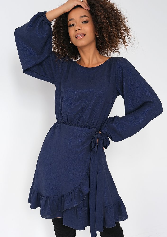 Lola - Shiny navy blue dress
