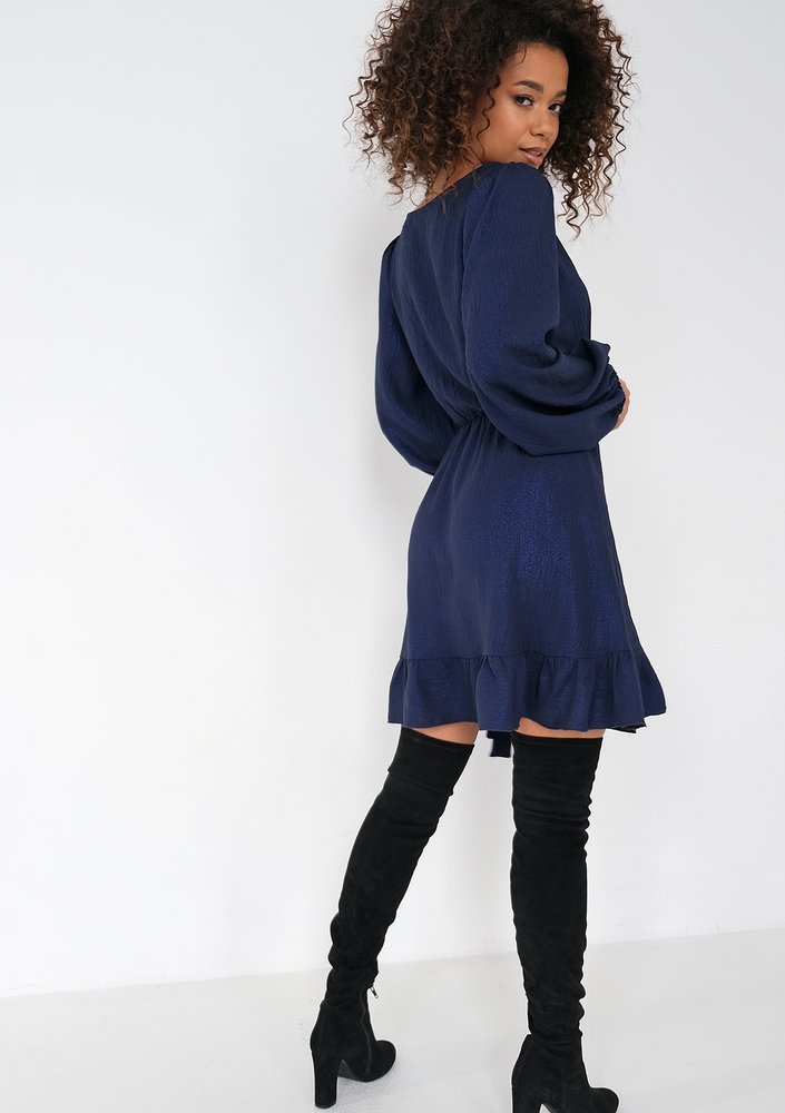 Lola - Shiny navy blue dress