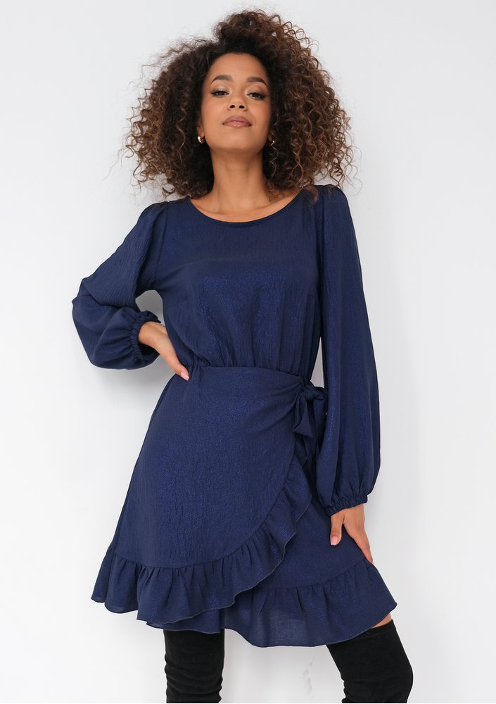 Lola - Shiny navy blue dress