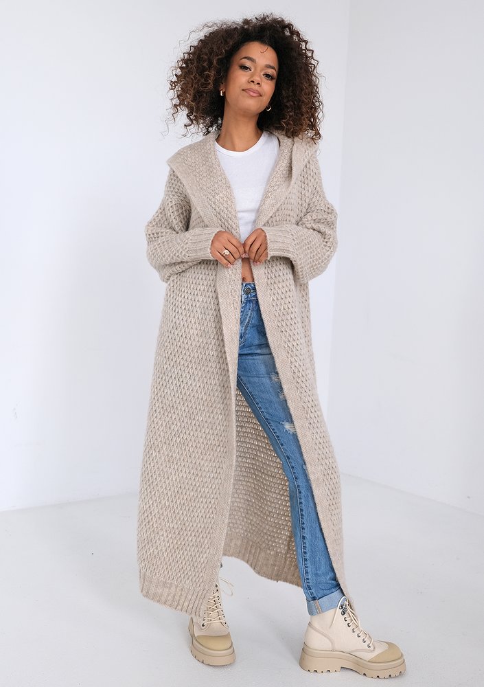 Lanna - Long beige cardigan