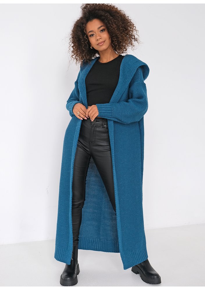 Malme - Long dark blue cardigan
