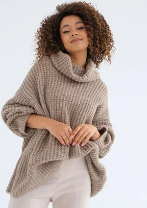 Stor - Latte beige oversize turtleneck sweater