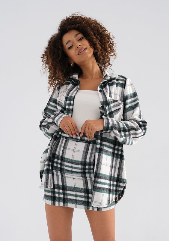 Lisa - White checked flannel skirt