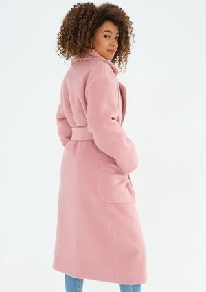 Sage - Powder pink tied coat
