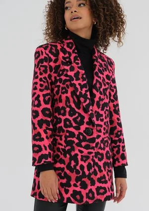 Zura - Pink leopard printed oversize blazer