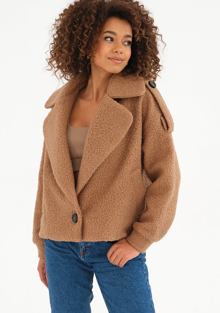 Cofi - Kurtka z bukli Camel