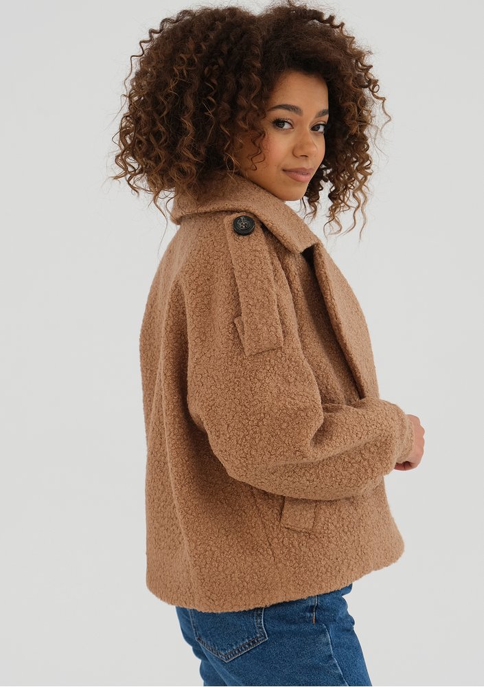 Cofi - Kurtka z bukli Camel