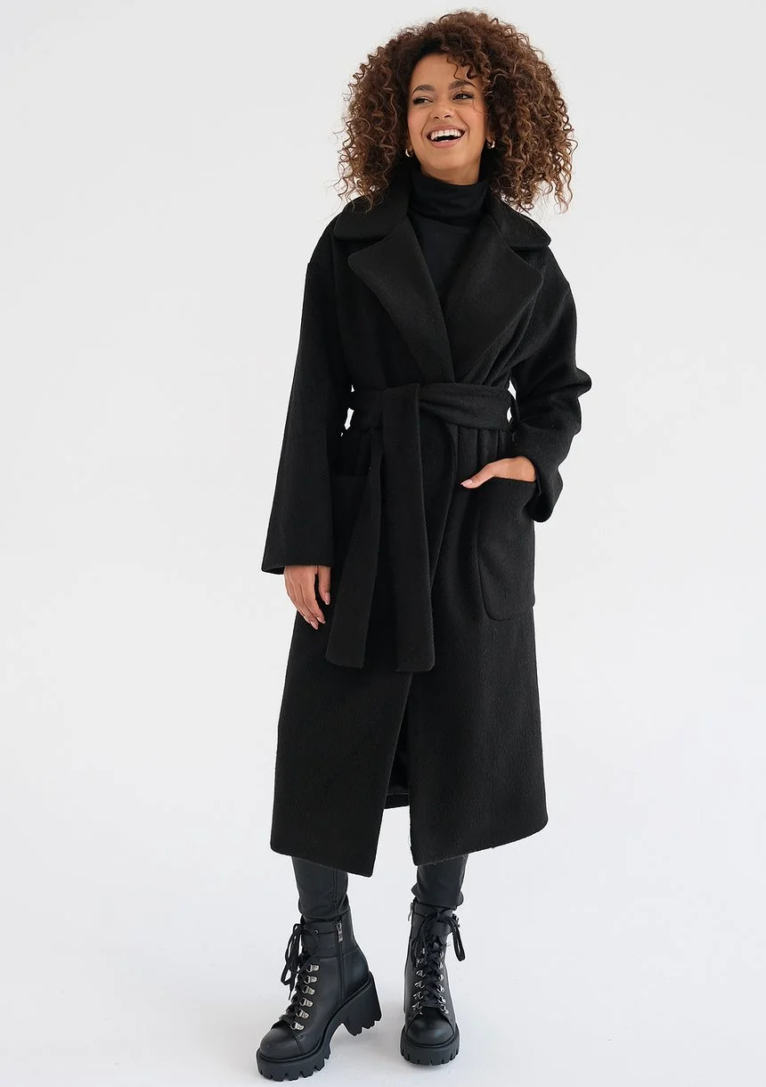 Sage - Black tied coat