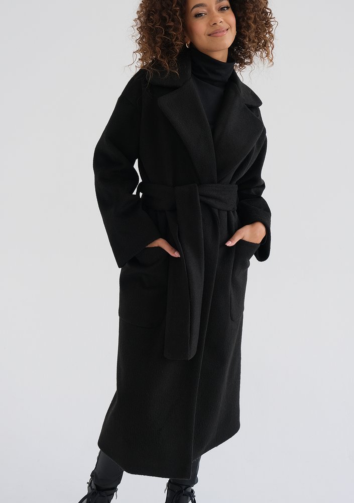 Sage - Black tied coat