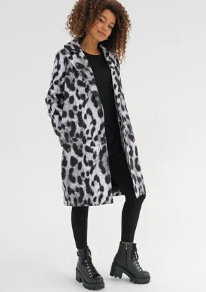 Moris - White leopard printed coat
