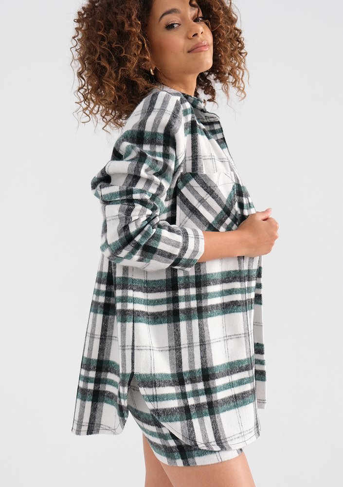 Kamsa - White checked flannel shirt