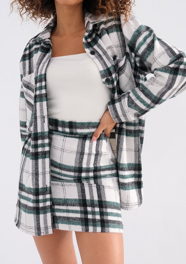 Lisa - White checked flannel skirt