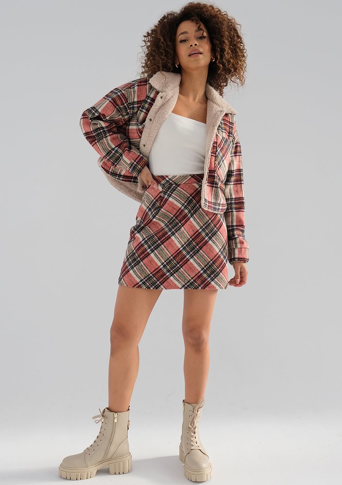 Lisa - Red checked flannel skirt