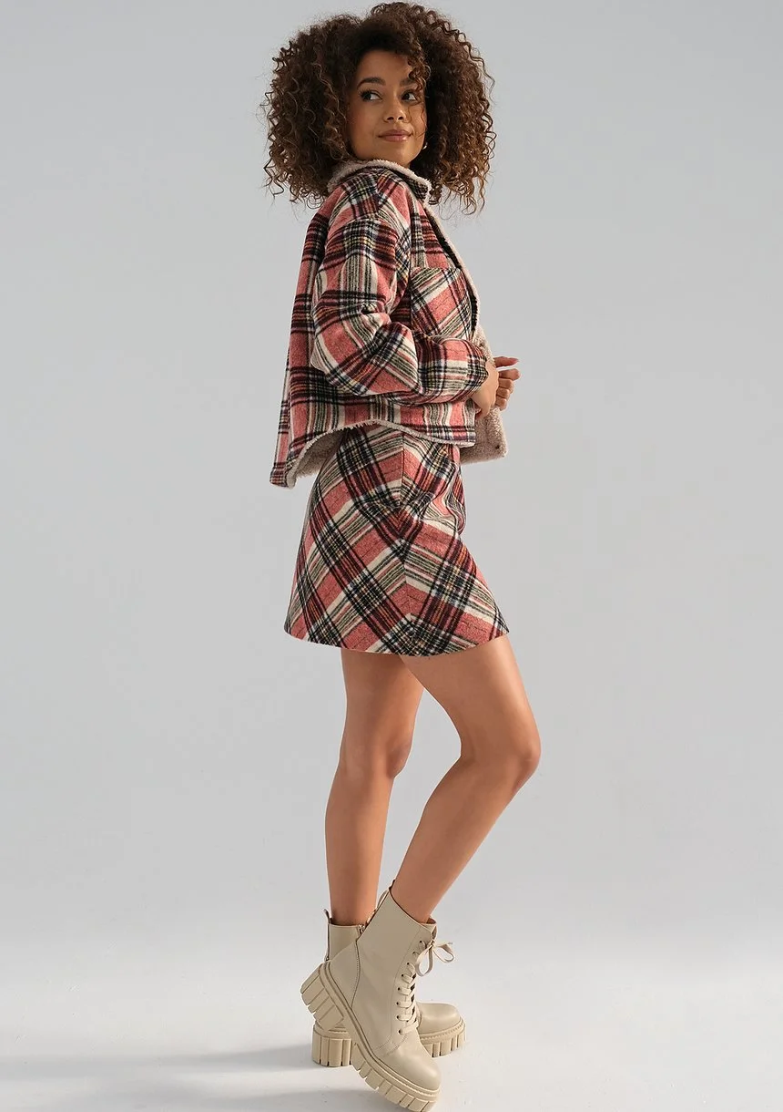 Lisa - Red checked flannel skirt