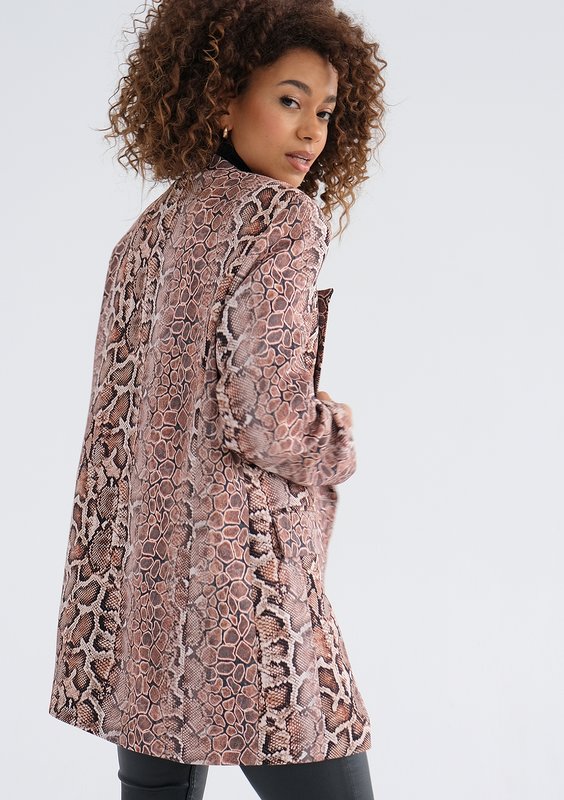 Gia - Brown snake printed blazer