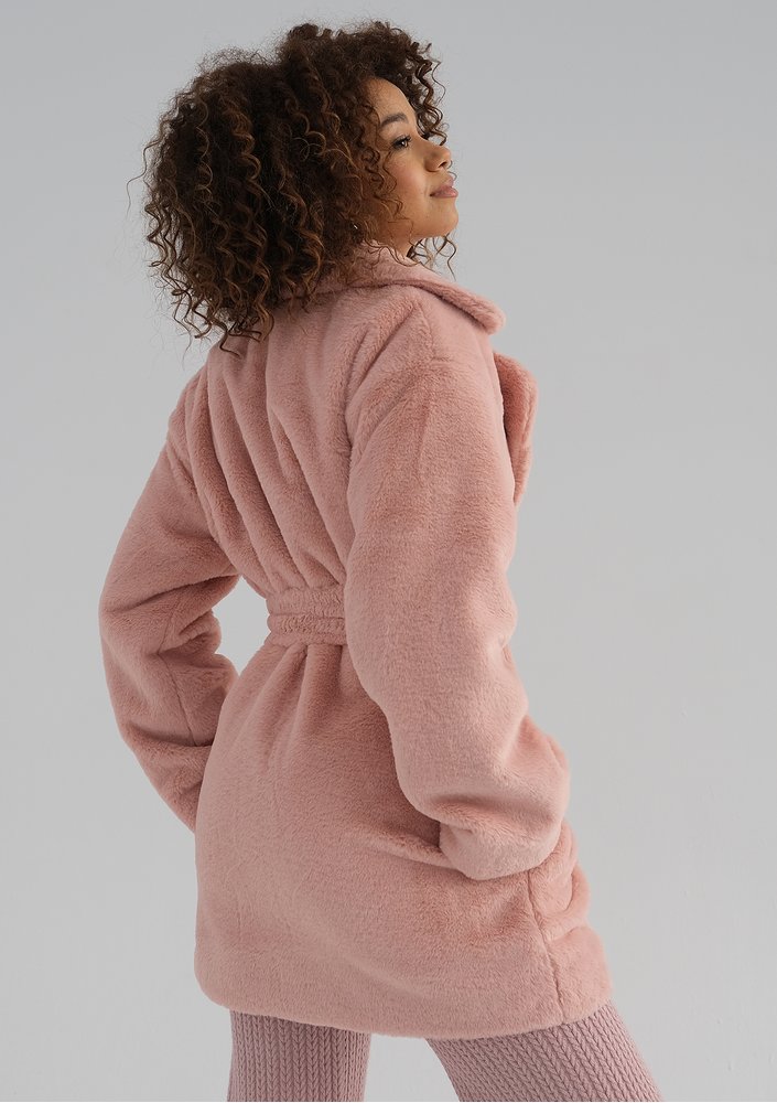 Osha - Powder pink faux fur coat