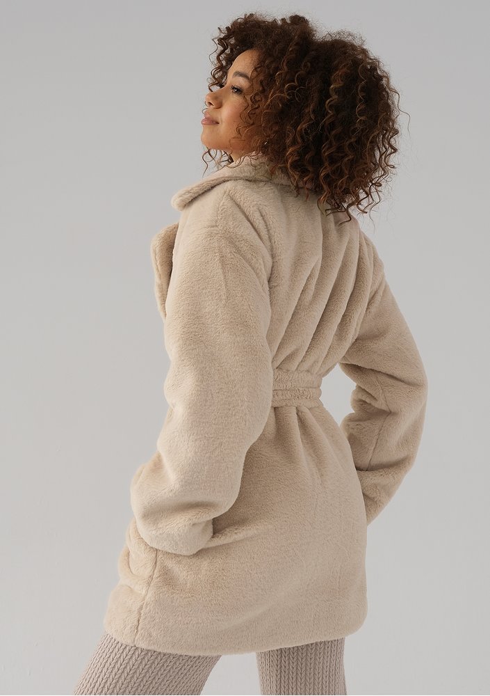 Osha - Beige faux fur coat
