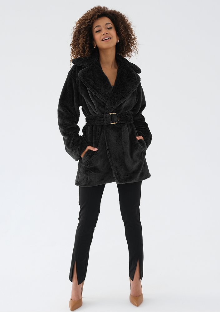 Osha - Black faux fur coat