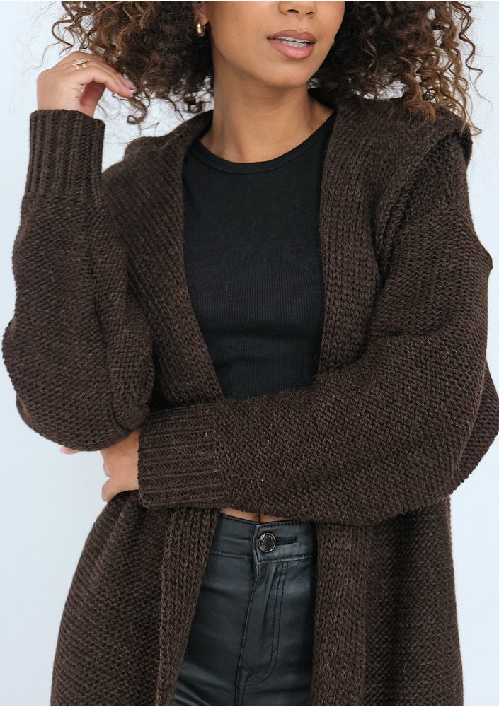Malme - Long brown cardigan