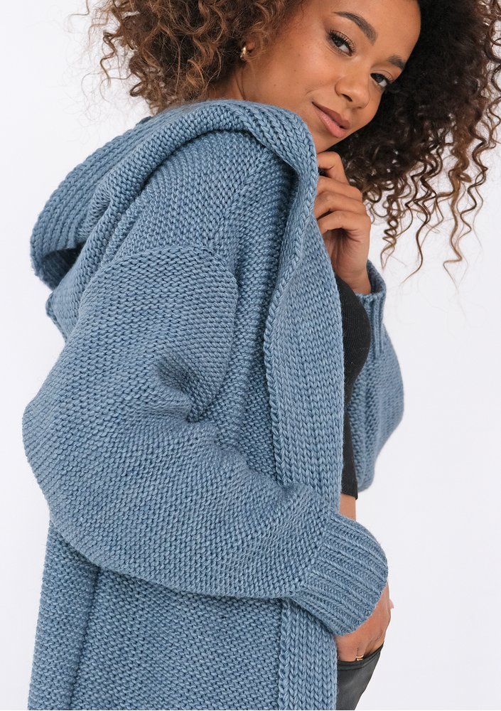 Malme - Long jeans blue cardigan